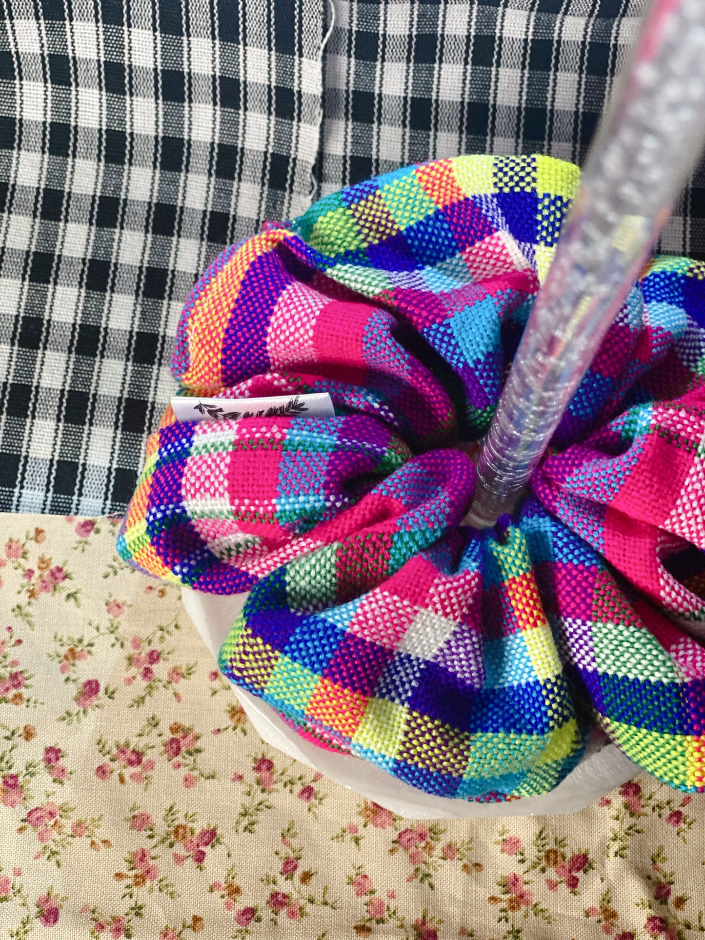 Pink Scarf - Hmong inspired scrunchy